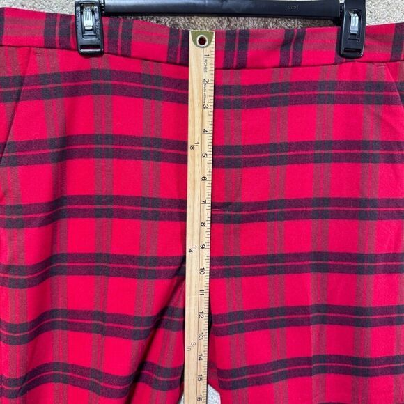 Banana Republic Hayden Pants Women's 12 Red Plaid High-Rise Comfort Stretch - Picture 8 of 13